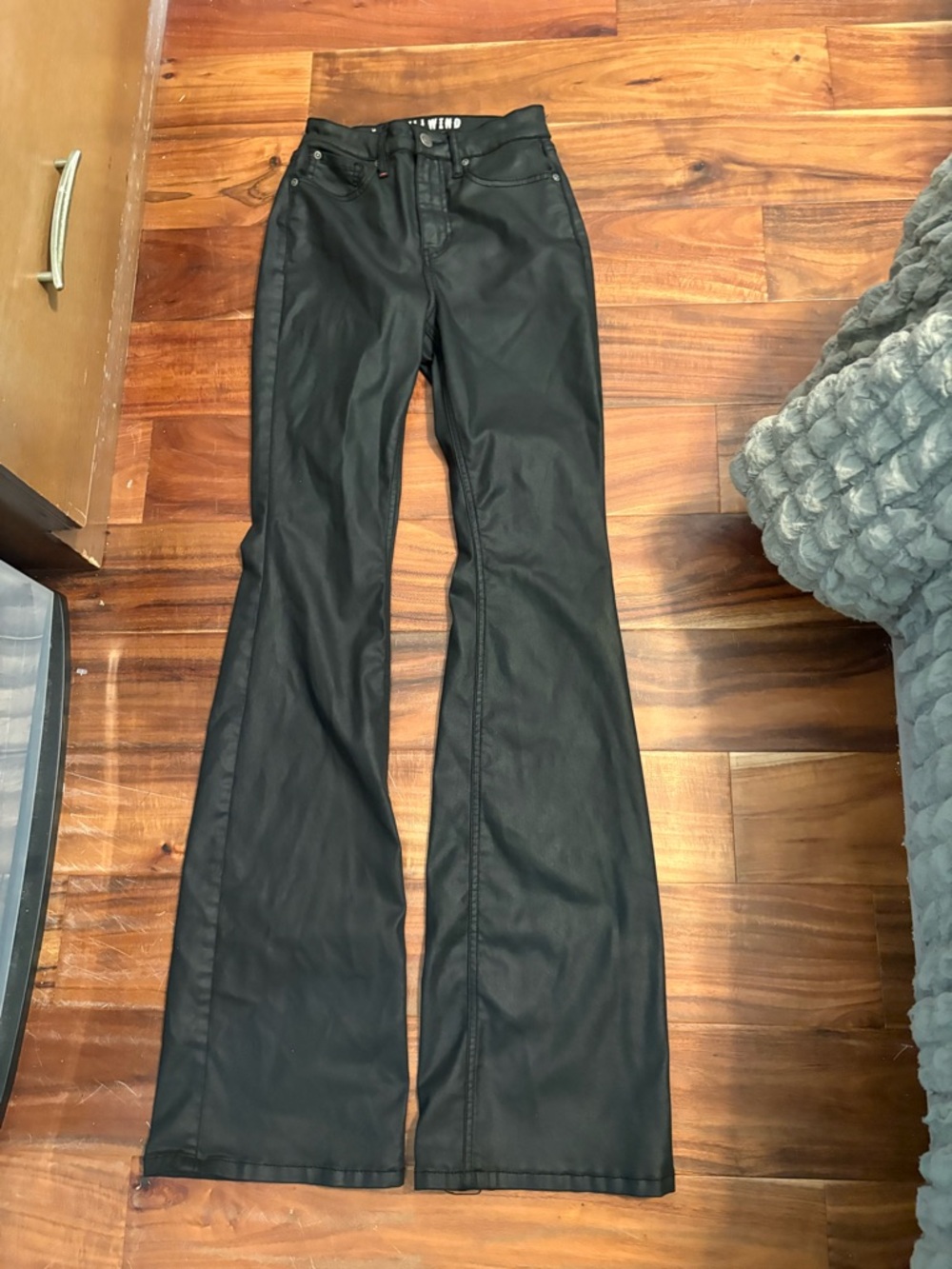 Idyllwind Faux Leather Flare Pants Black‎ Western Moto Coated  Size 0 (0885)